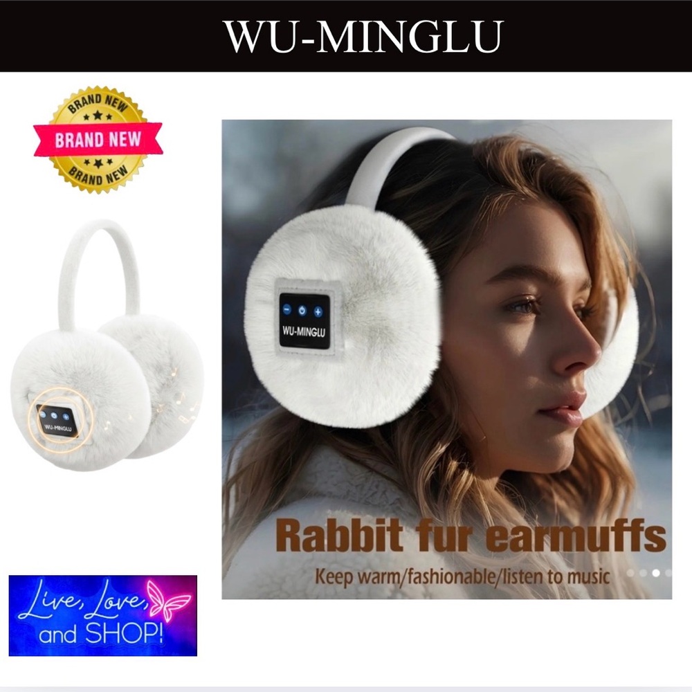 WU-MINGLU Bluetooth Ear Muffs w/Dust Bag, NWOT